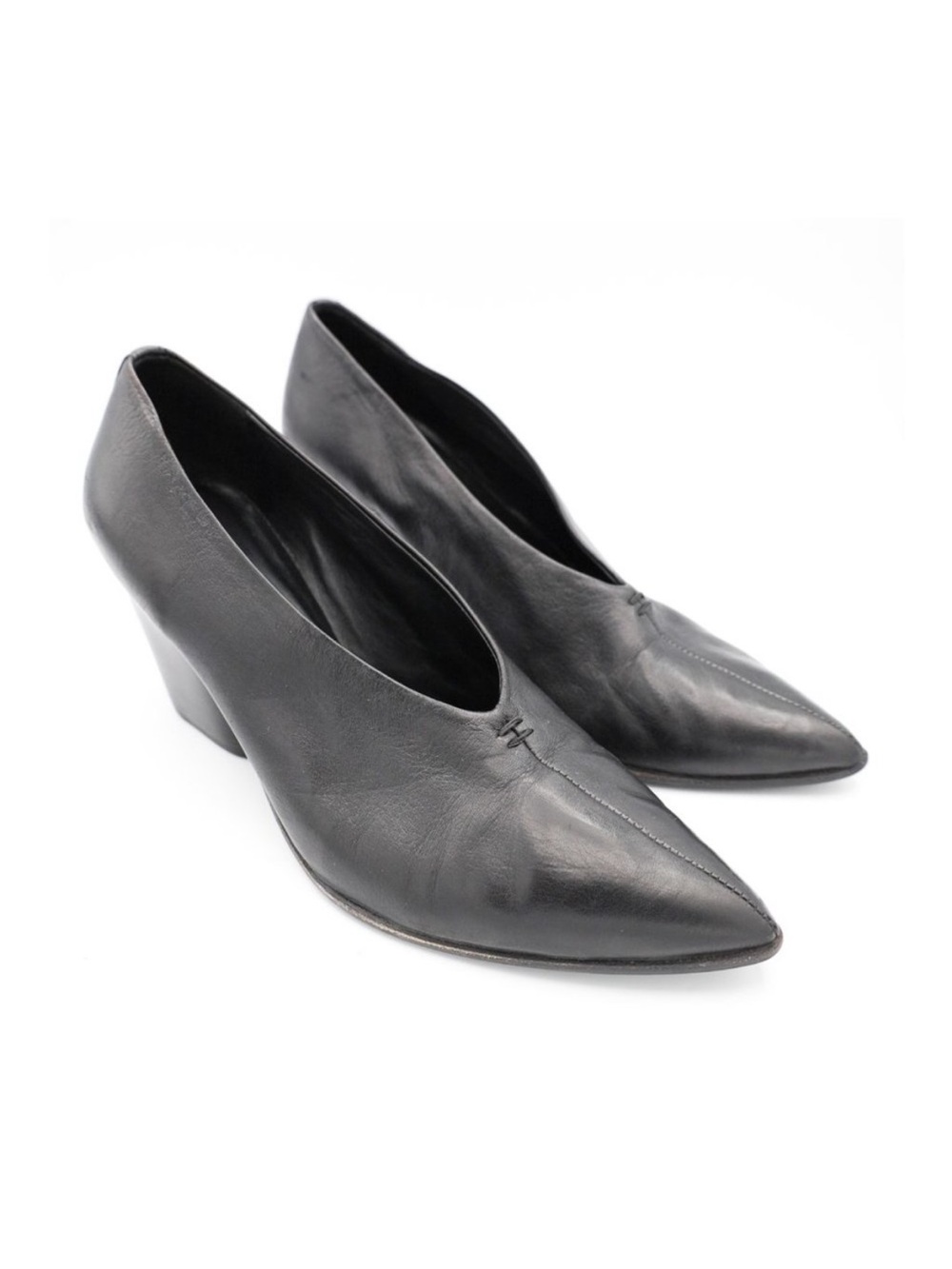 Halmanera Pointed-Toe Mid Heel Pumps 8.5-9 /39.5